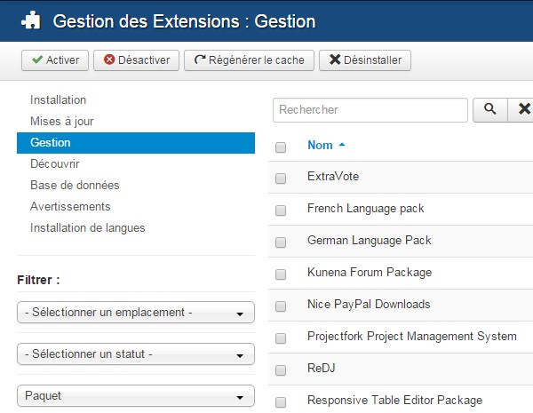 Langues Joomla