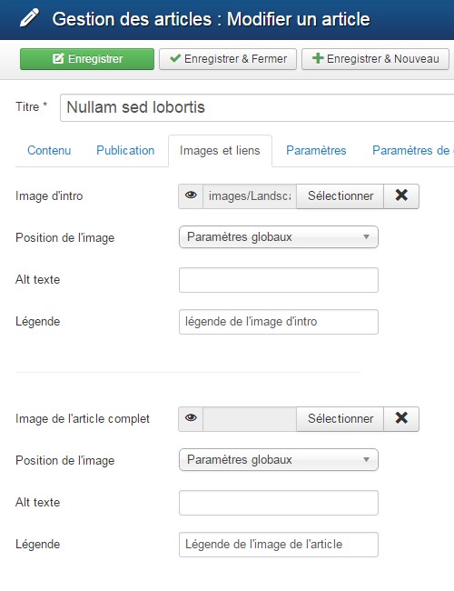 Images Joomla