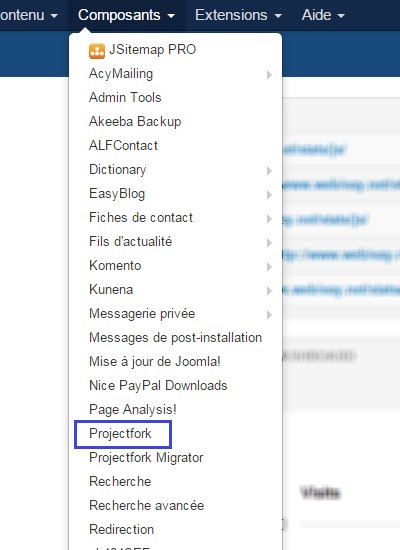 Lien composant absent Joomla