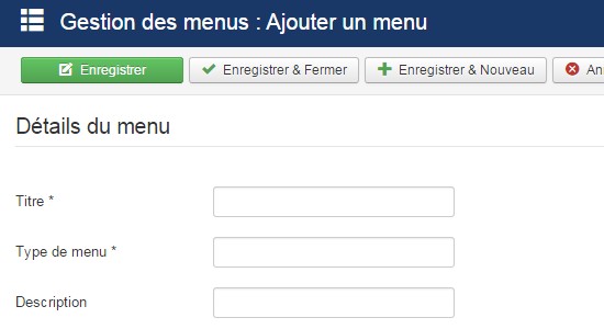 Désactiver l'élément de menu Accueil de Joomla!