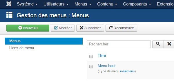 Menu fantôme Joomla
