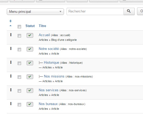 Ajouter des icônes à vos liens de menus