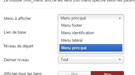 Créer son arborescence au moyen des menus