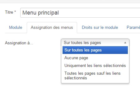 Créer son arborescence au moyen des menus
