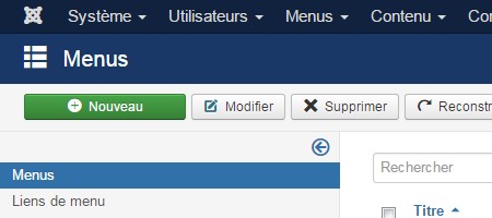 Créer son arborescence au moyen des menus