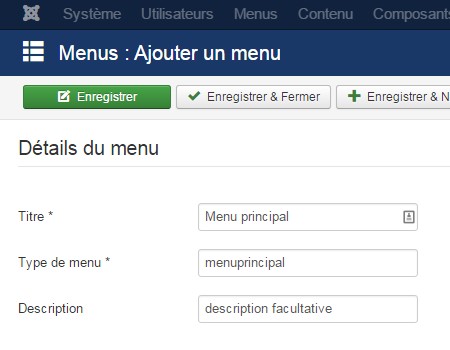 Créer son arborescence au moyen des menus