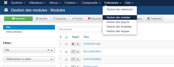 Installation Joomla module
