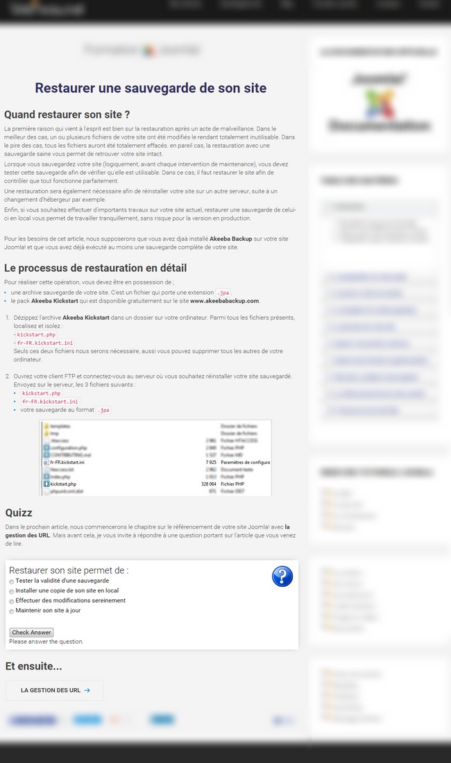 Formation Joomla!