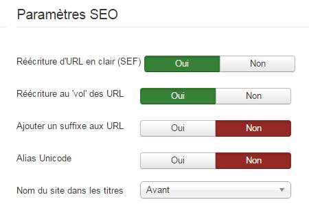 Configuration Joomla