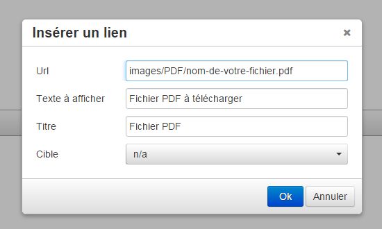 Ajouter un fichier PDF dans un article