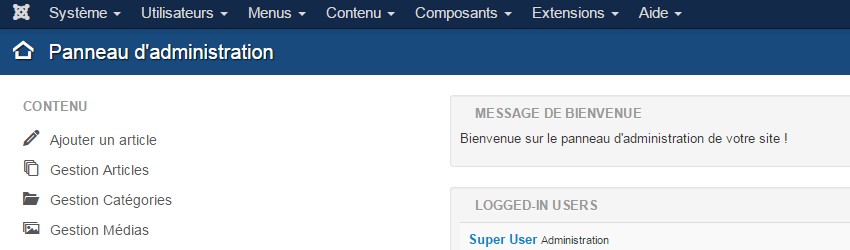 Personnalisation backend Joomla