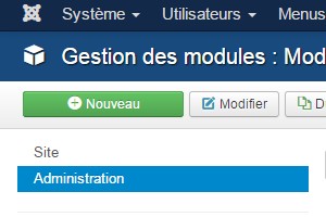 Personnalisation backend Joomla