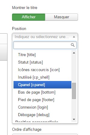 Personnalisation backend Joomla