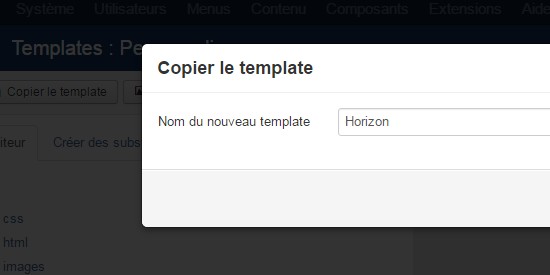 Changer le nom de votre template