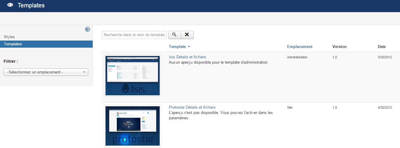 Changer le nom de votre template