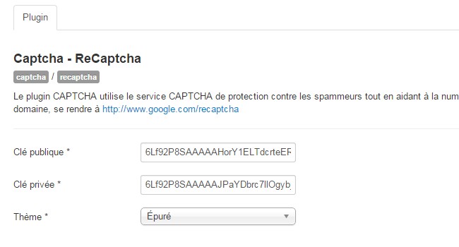 reCaptcha Joomla