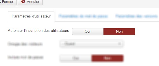 Enregistrement visiteurs  Joomla