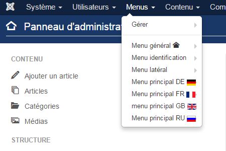 Réorganiser vos éléments de menus