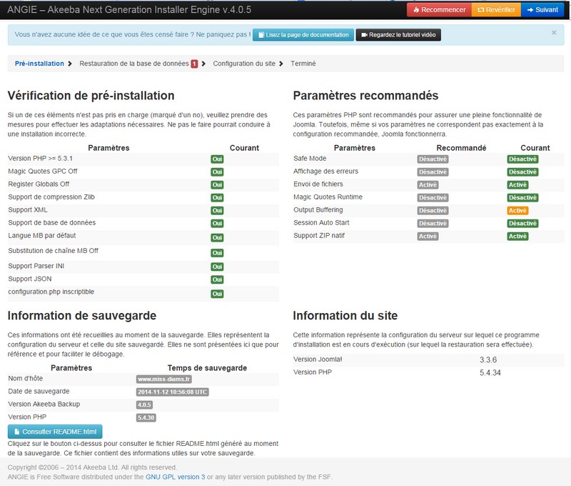 Sauvegarde Joomla