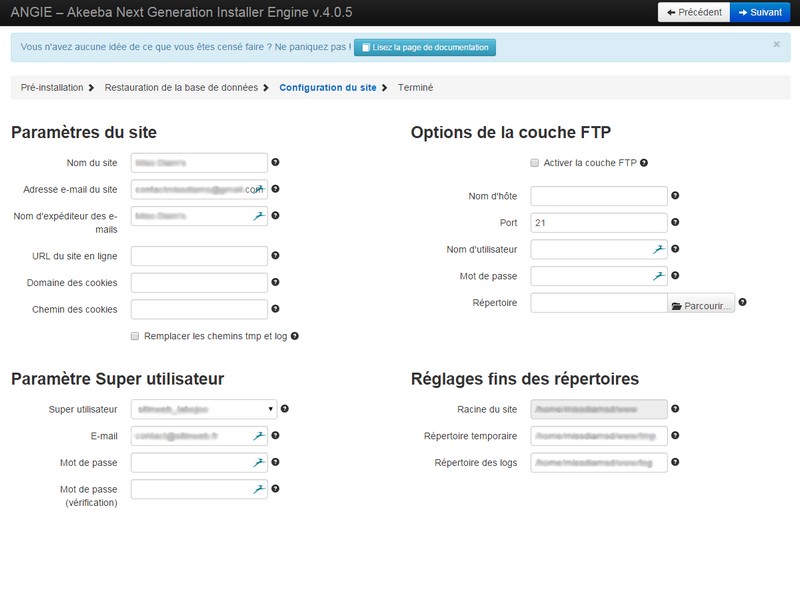 Sauvegarde Joomla