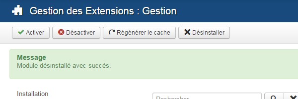 Suppression Joomla