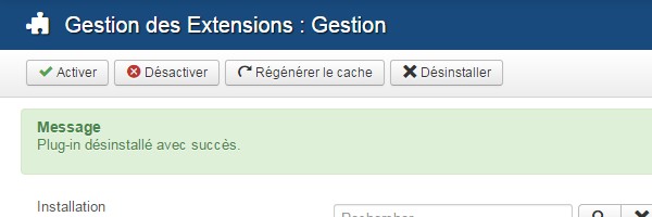 Suppression Joomla