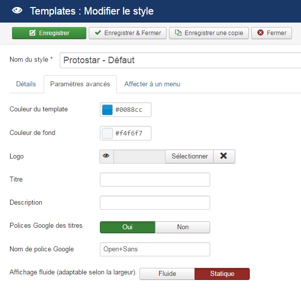 Paramétrer son template Joomla!