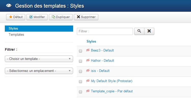 Template copie Joomla
