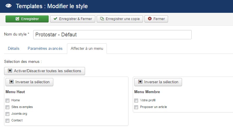 Paramétrer son template Joomla!