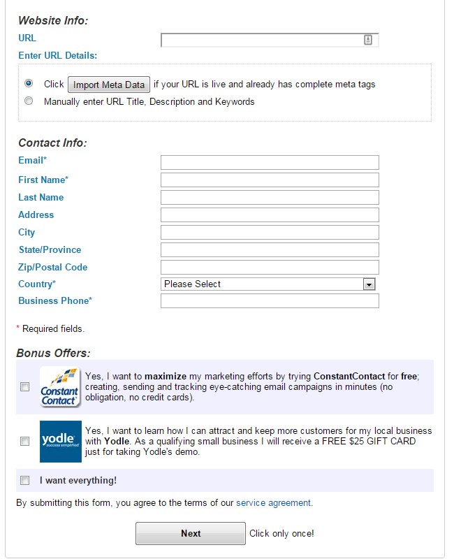 Soumettre son site à addme