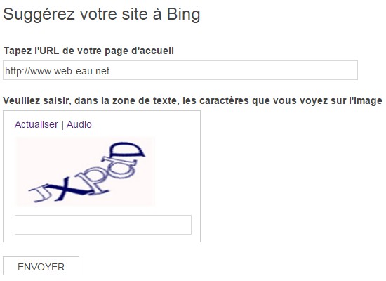 Soumettre son site à Bing