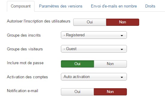 Configuration des utilisateurs