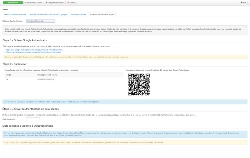Authentification Joomla